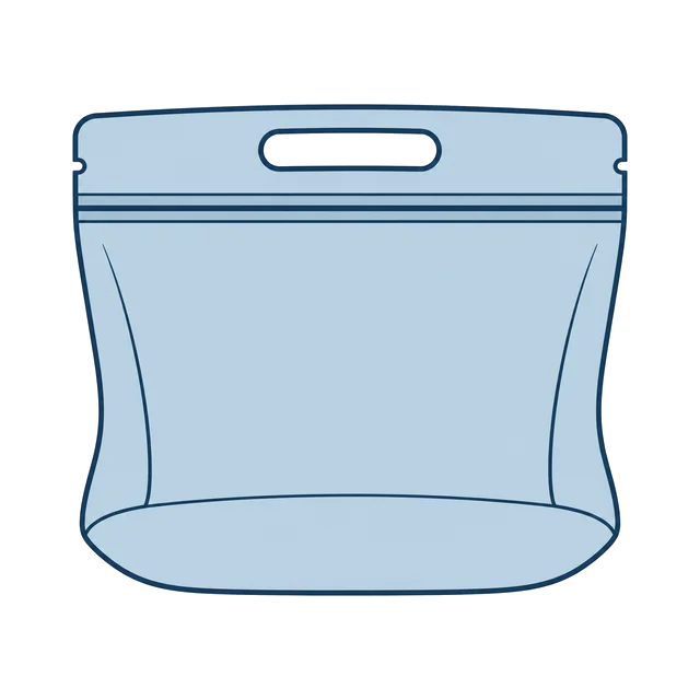 Bolsa para pollo con asa y fuelle de fondo