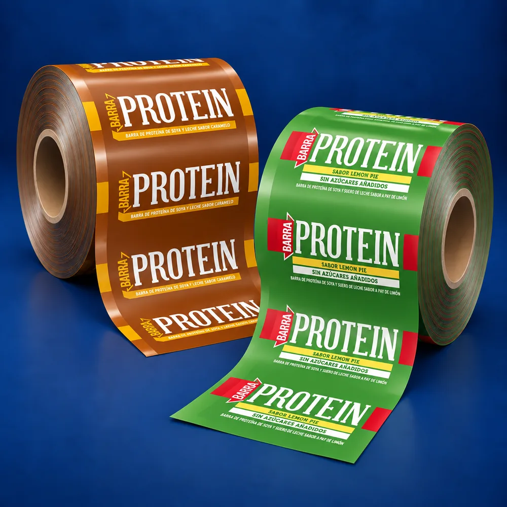 Bobinas impresas para barras de proteína